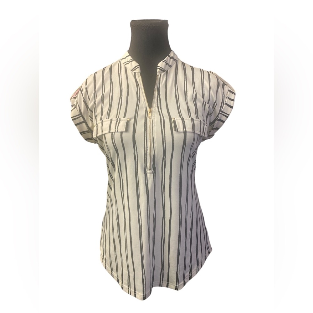 The Workshop White Cream Cap Sleeve Fitted Top S GUC